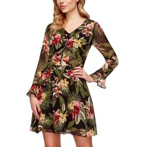 Green Flamingo Flower Dress NWOT